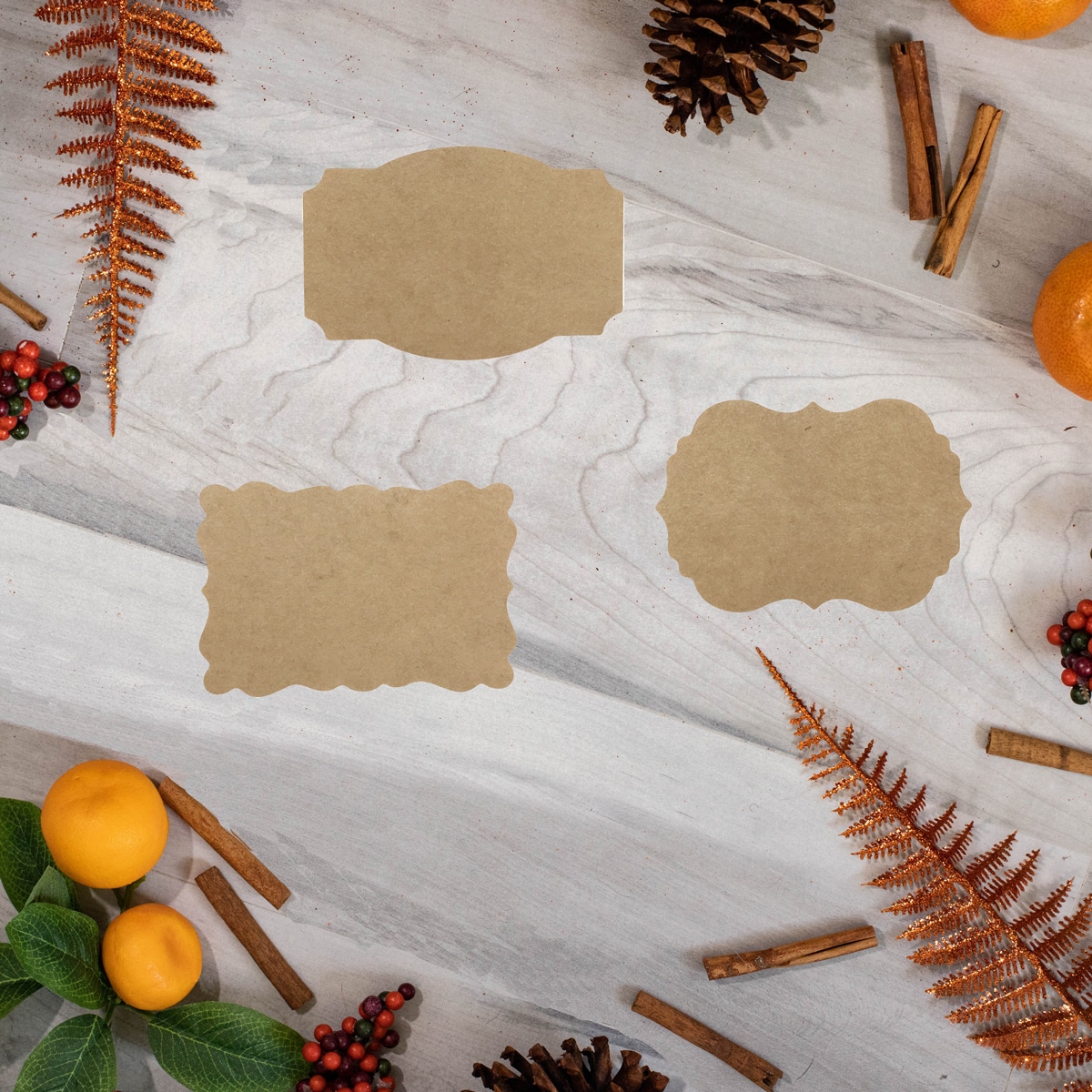 Minimalist Blank Natural Brown Kraft Gift Tag Stickers