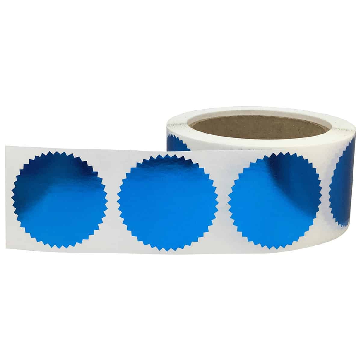 Metallic Blue Seal Labels 2" Round