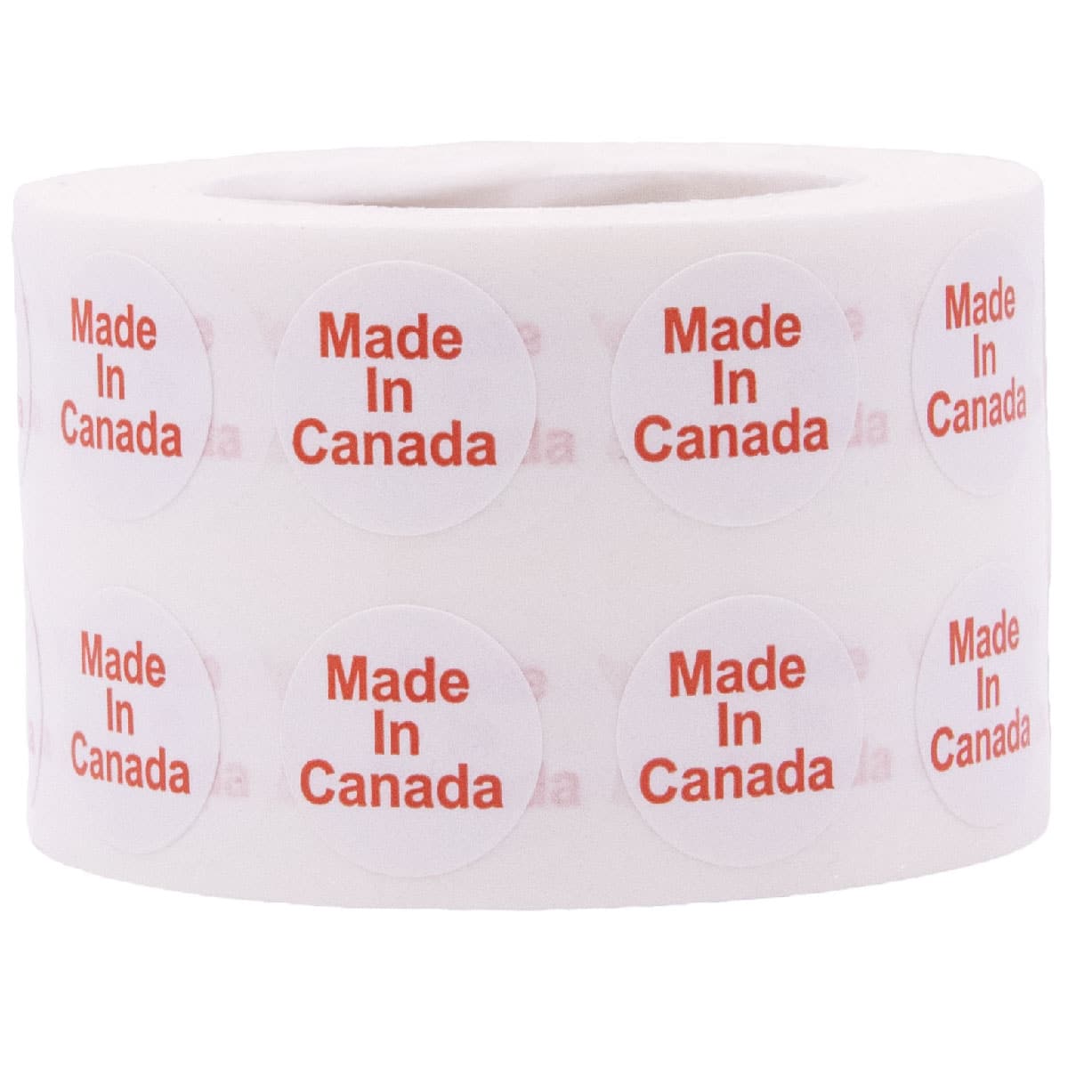 Small Red Made In Canada Stickers 1/2"