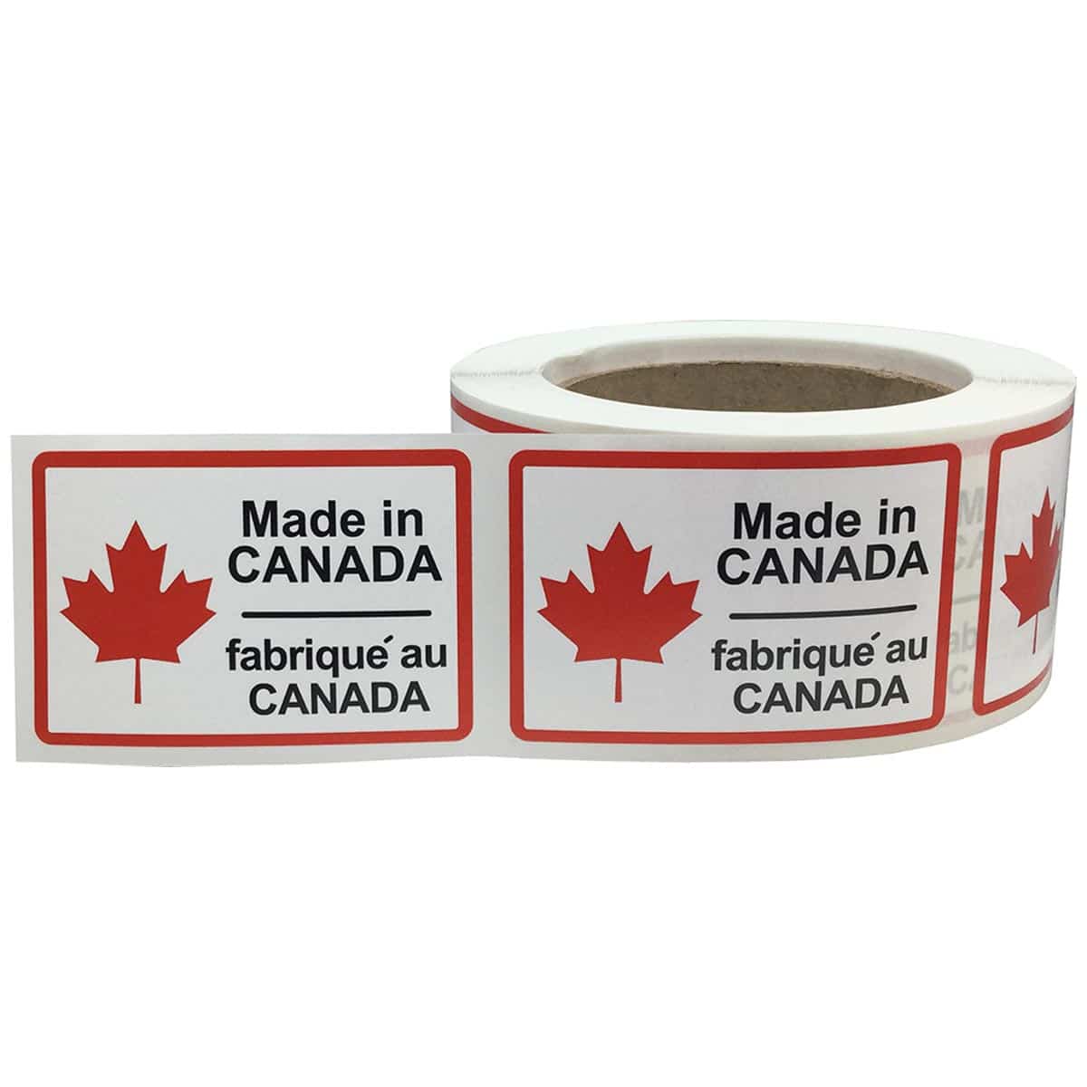 Made in Canada Stickers 2" x 3"