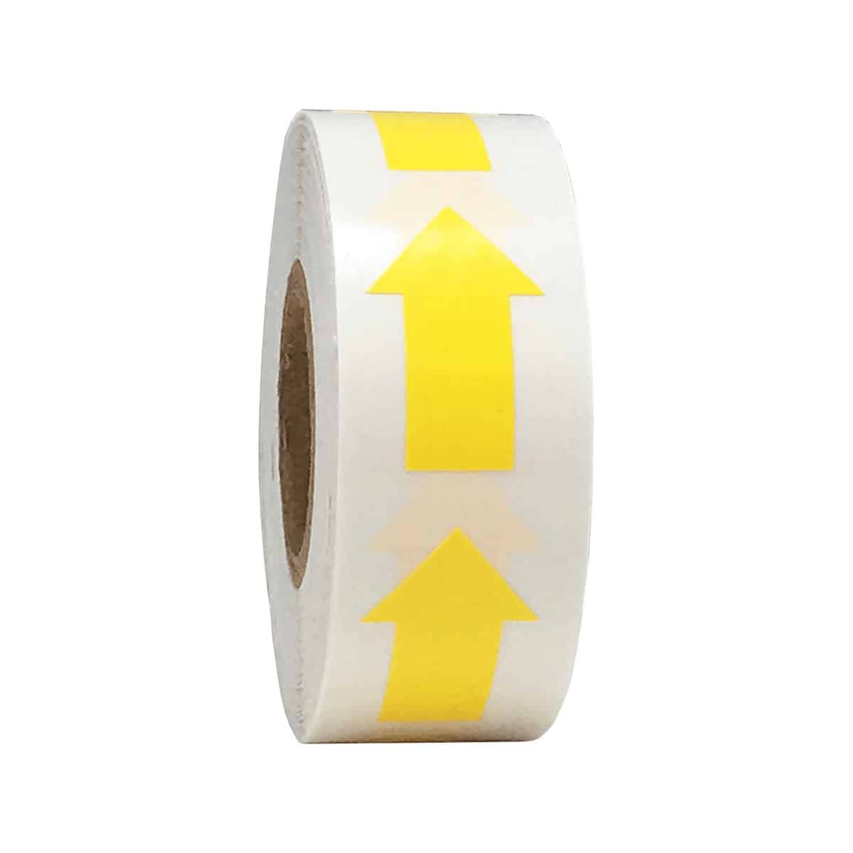 Yellow Arrow Shape Stickers 1"