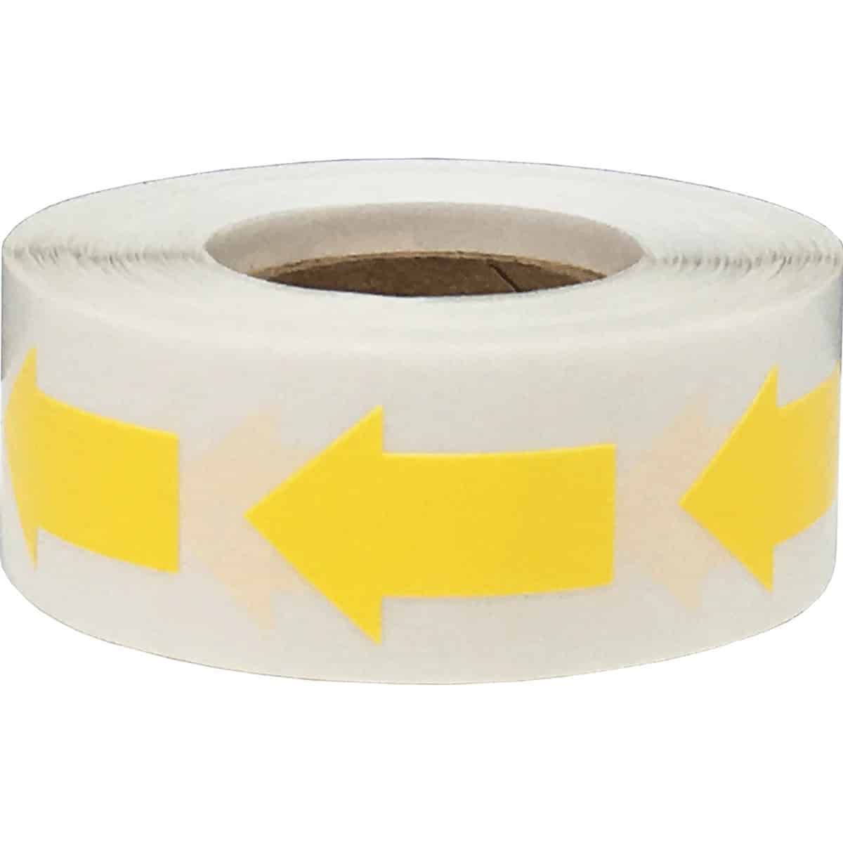 Yellow Arrow Shape Stickers 1"