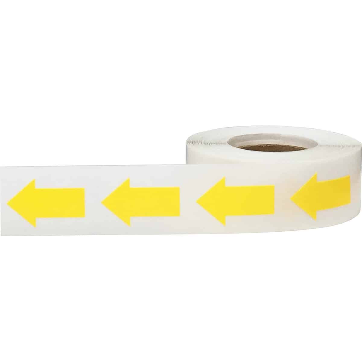 Yellow Arrow Shape Stickers 1"