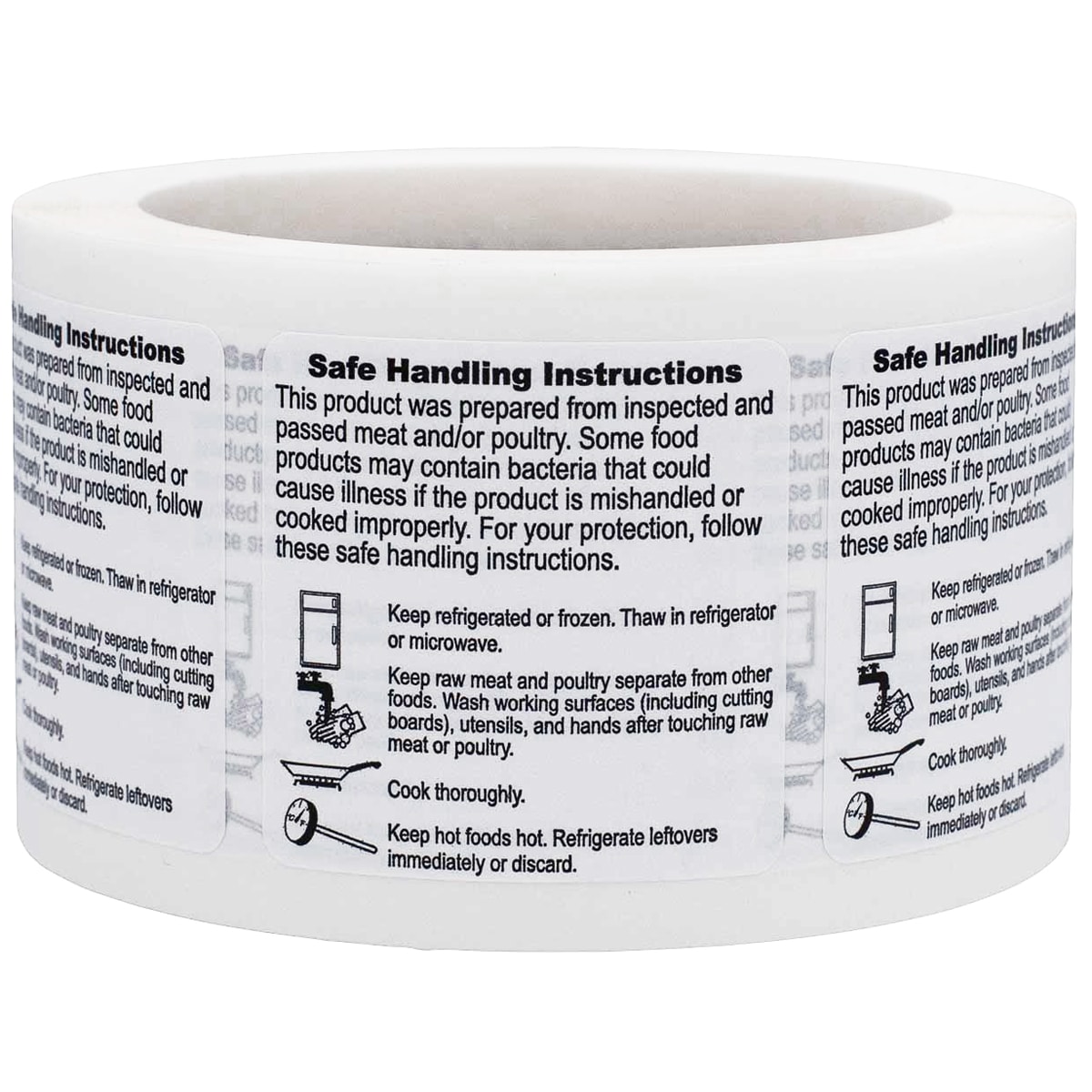 Safe Handling Instruction for Food Stickers 2" x 2"