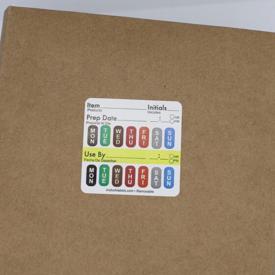 Removable Food Prep Day Rotation Labels | InStockLabels.com