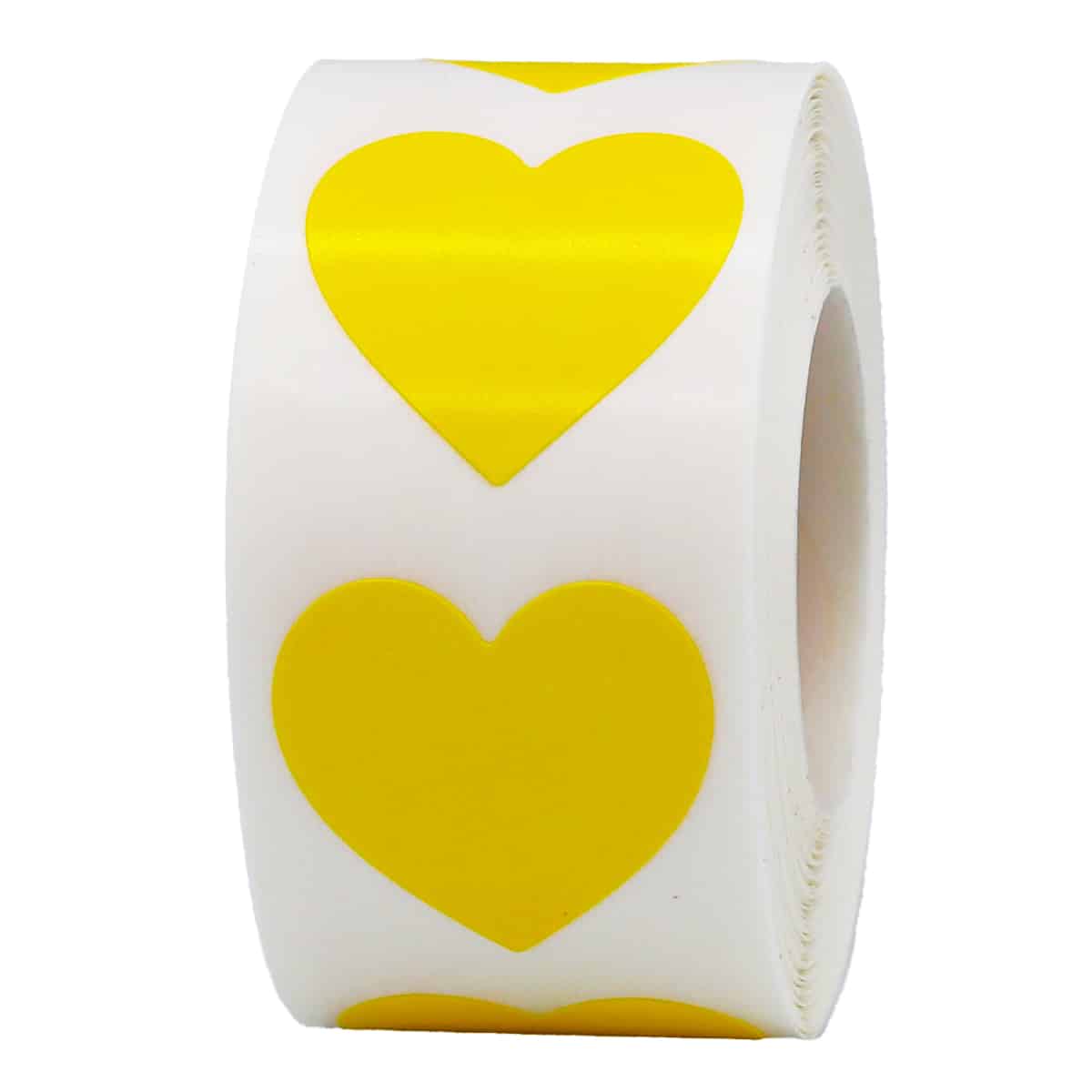 Yellow Heart Stickers 1" Inch