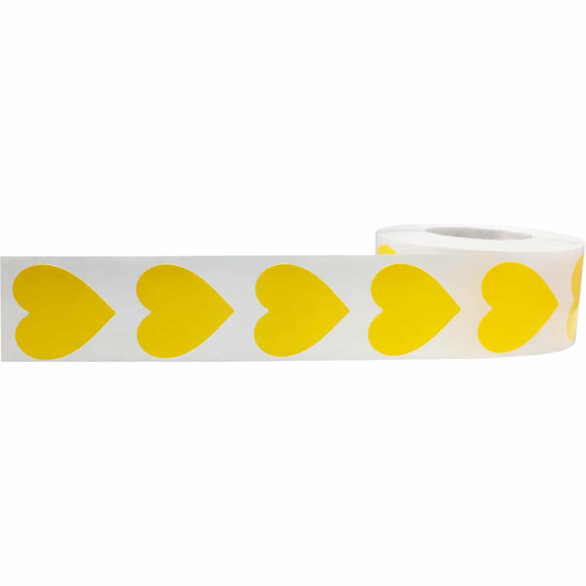 Yellow Heart Stickers 1" Inch