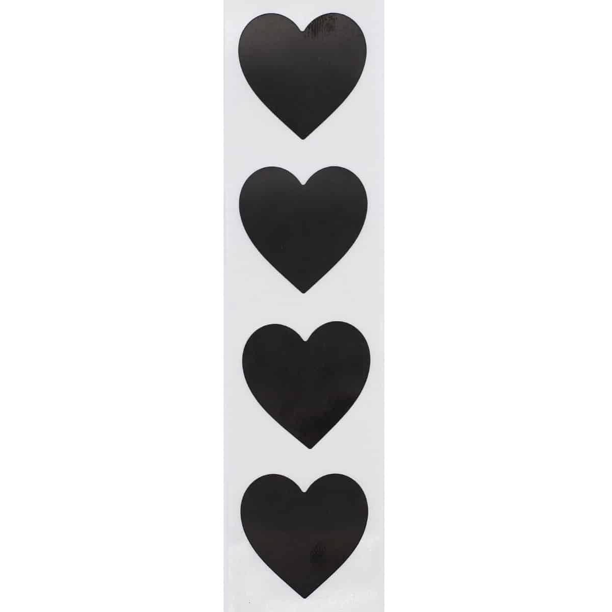 Black Heart Stickers 1" Inch