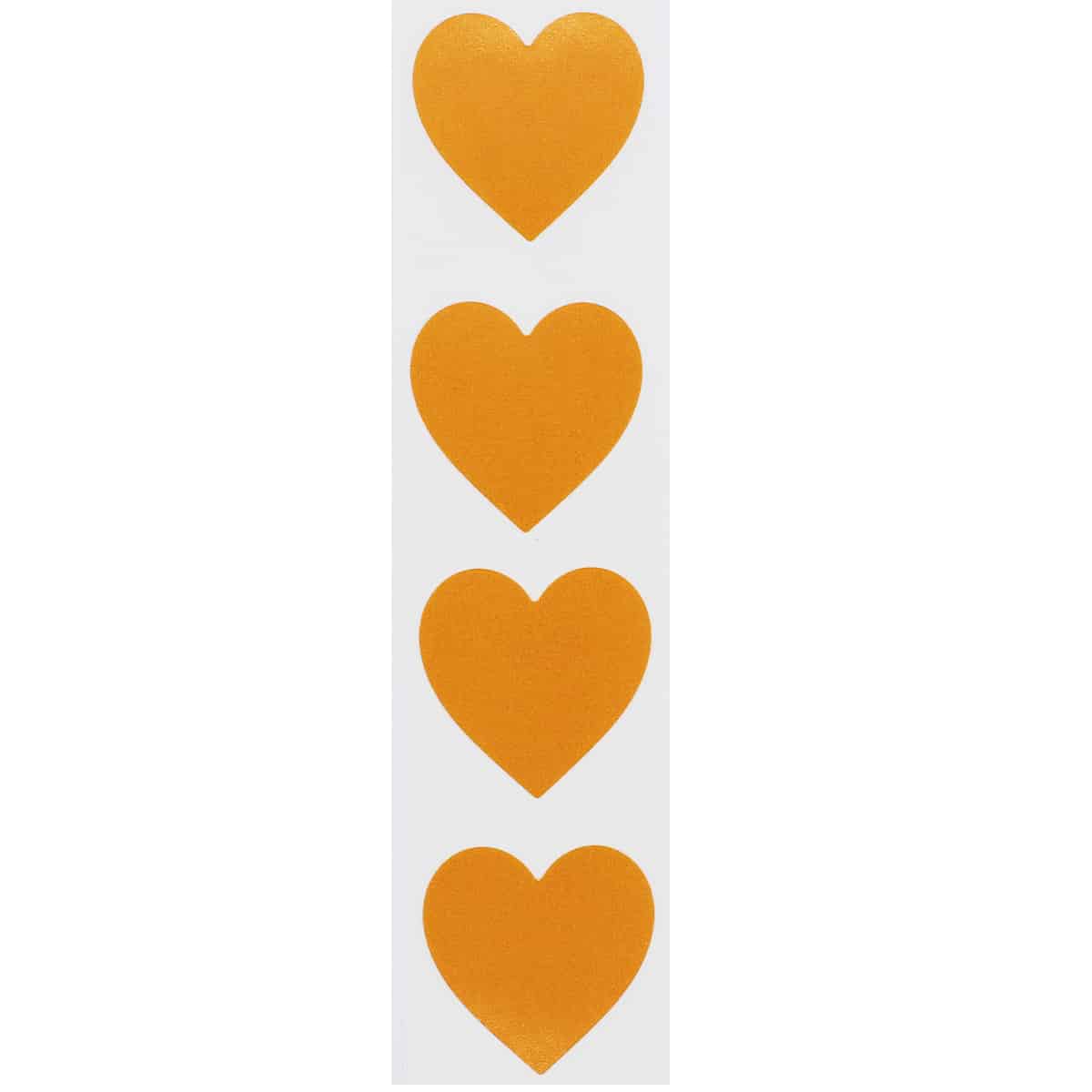 Orange Heart Stickers 1" Inch