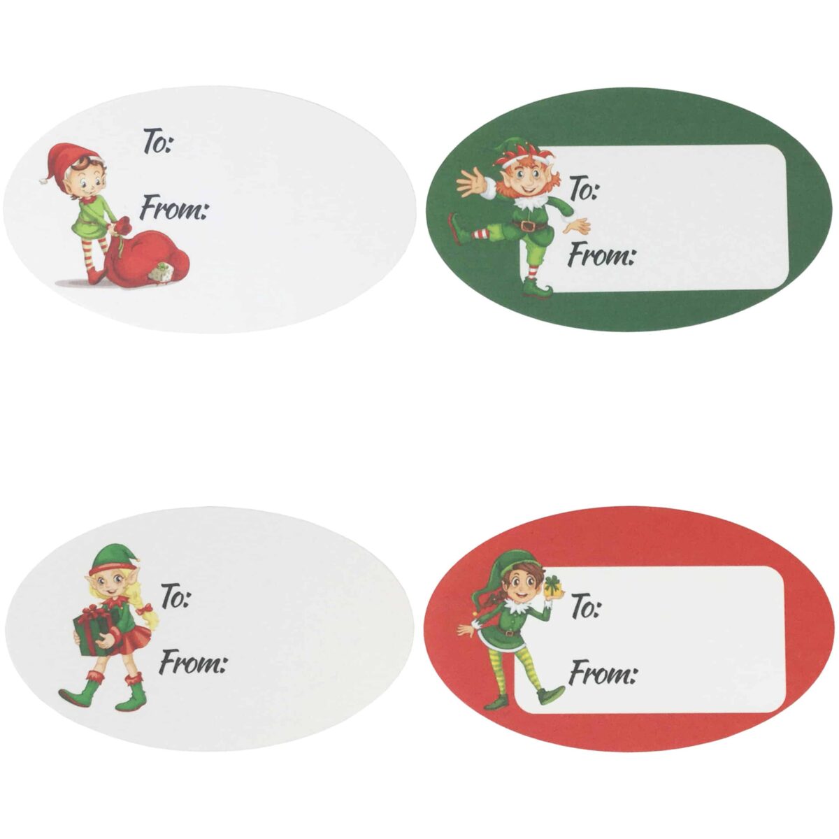 QTY 100 Christmas Elf Gift Tags for Wrapped Presents
