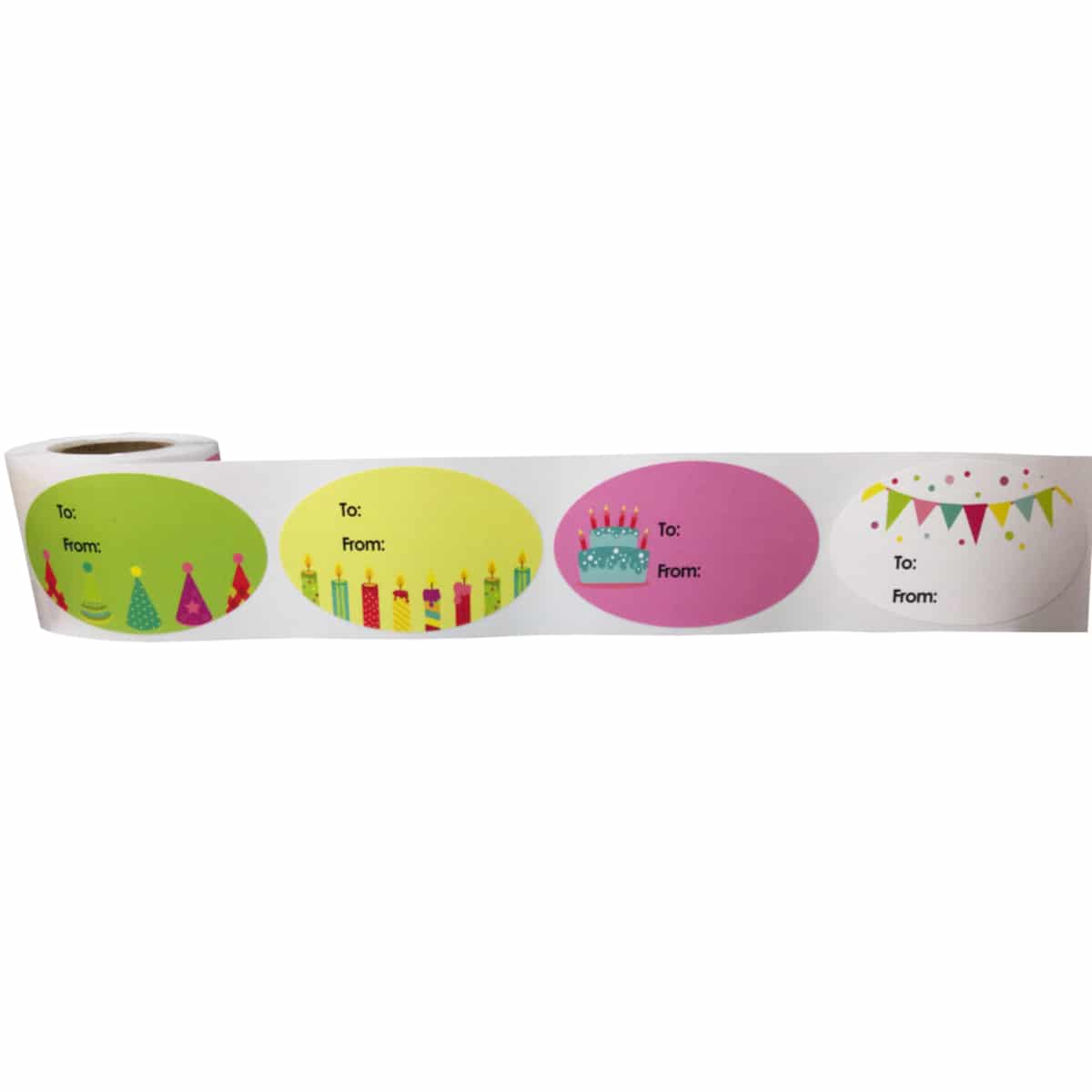 Fun Birthday Present Gift Tag Stickers | 4 Designs 1.5" x .2.5" - Holiday