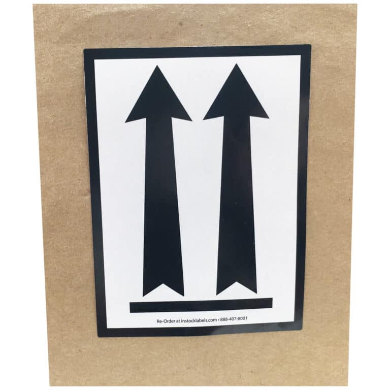 Small Black Up Arrow Labels | 3 x 4