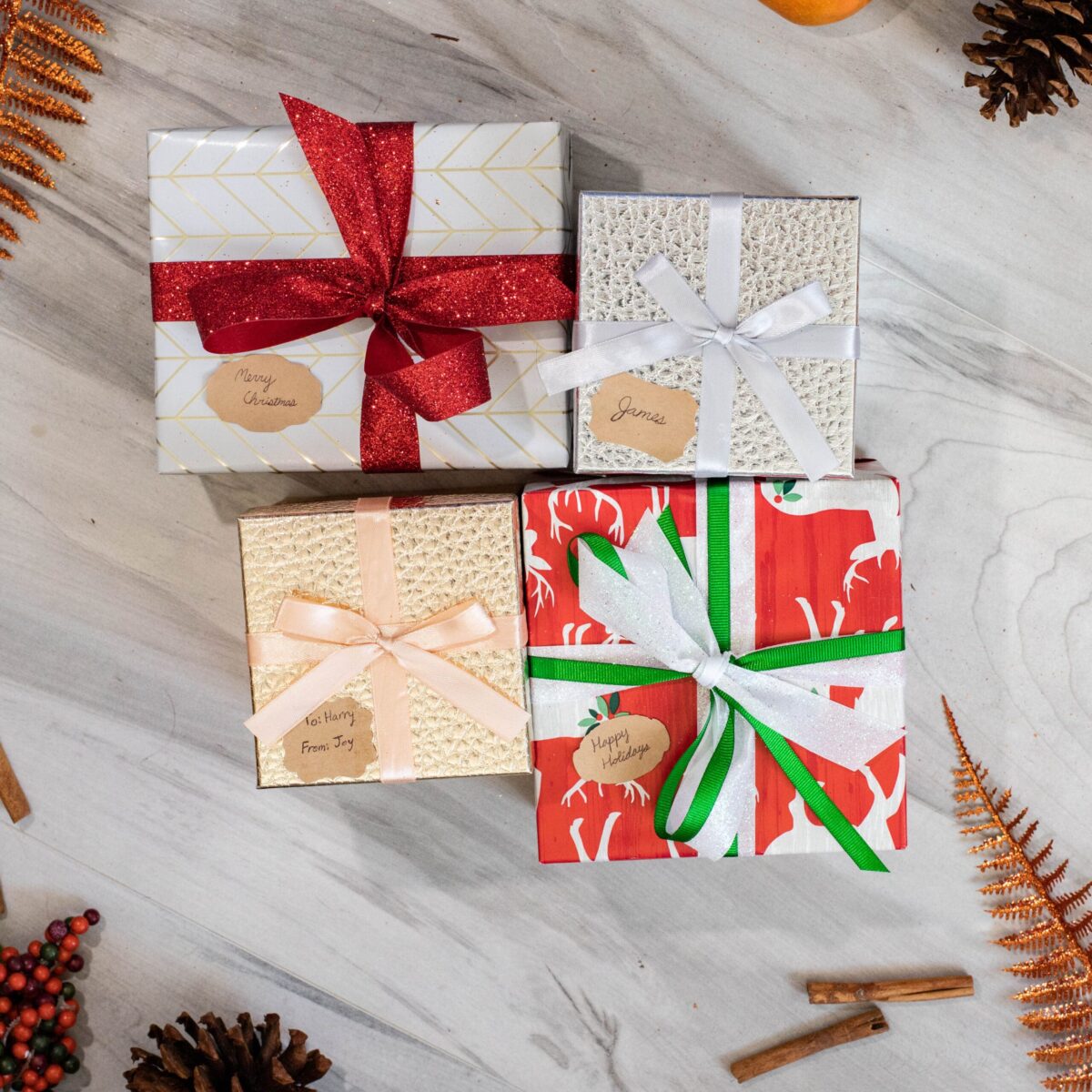 QTY 100 Holiday Kraft Gift Tags In Various Shapes