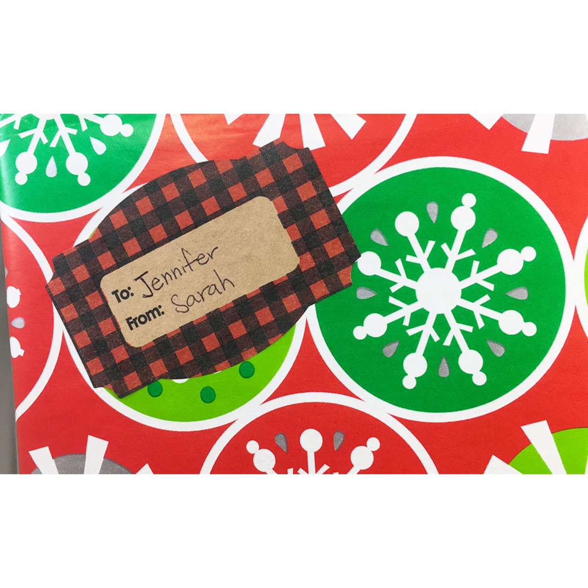 QTY 100 Red Buffalo Plaid Holiday Kraft Gift Tags