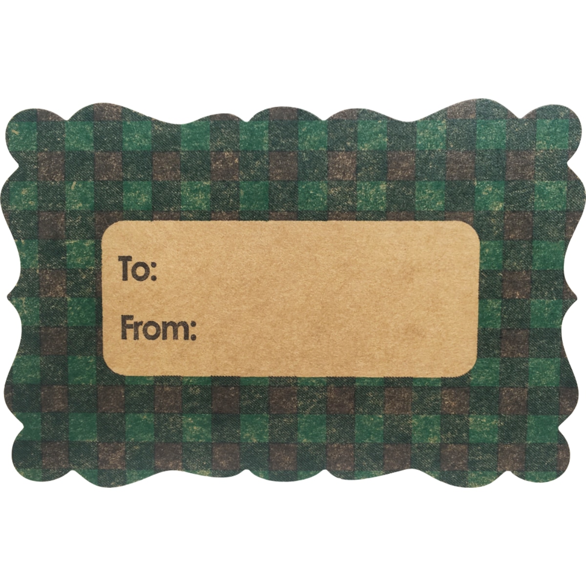 Green Buffalo Plaid Kraft Gift Tags