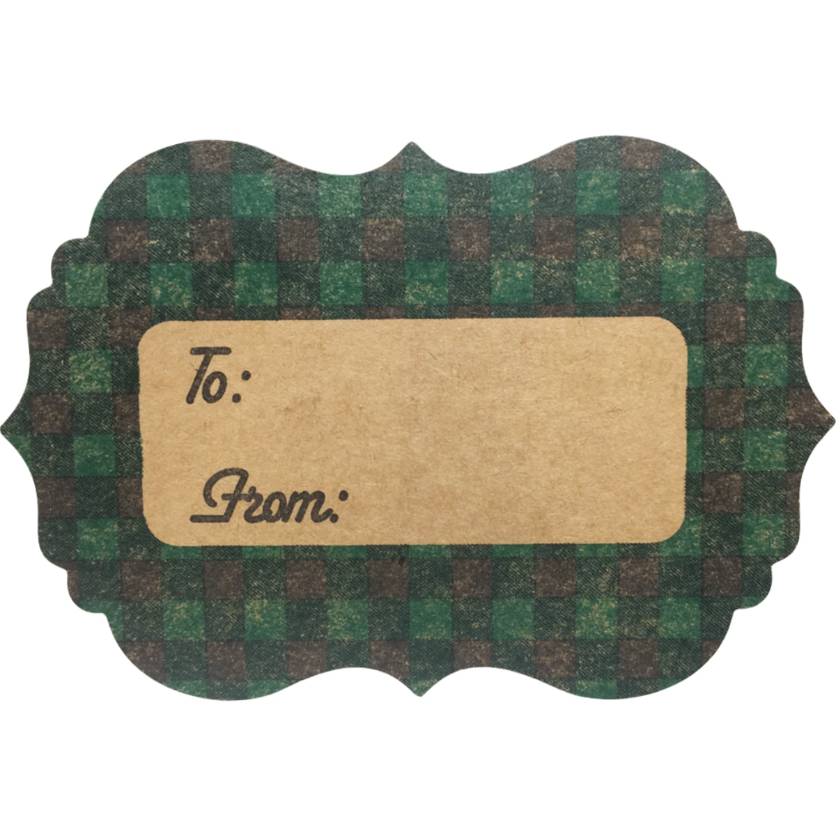 Green Buffalo Plaid Kraft Gift Tags