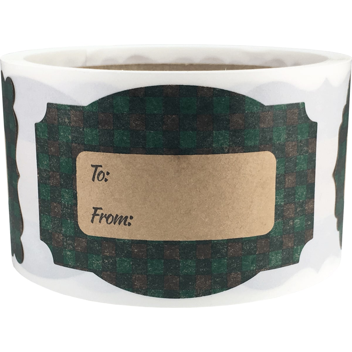 Green Buffalo Plaid Kraft Gift Tags