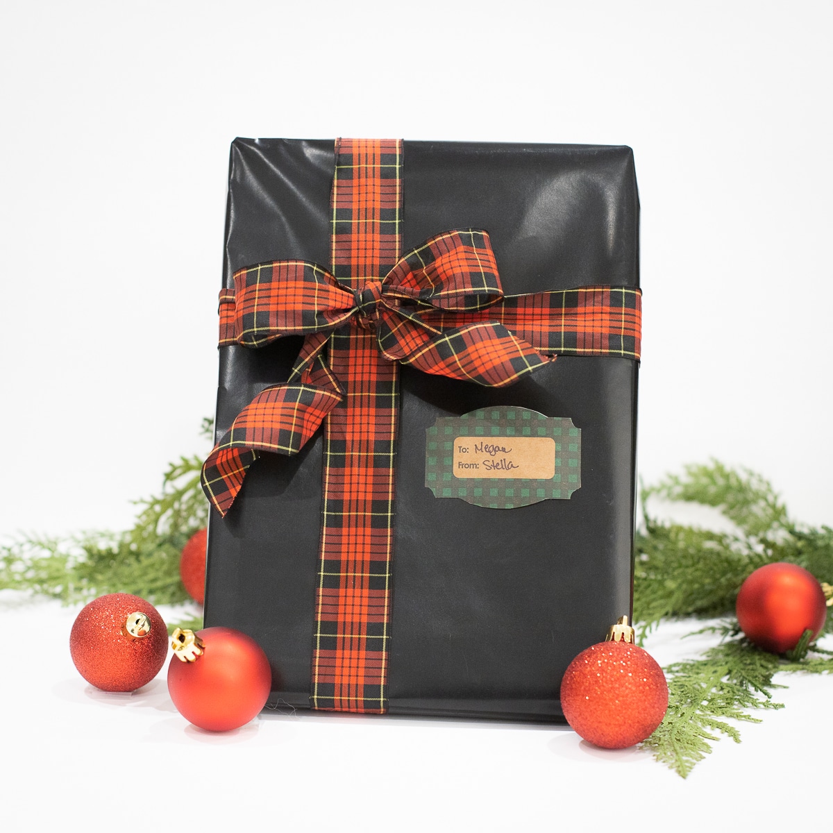 Green Buffalo Plaid Kraft Gift Tags
