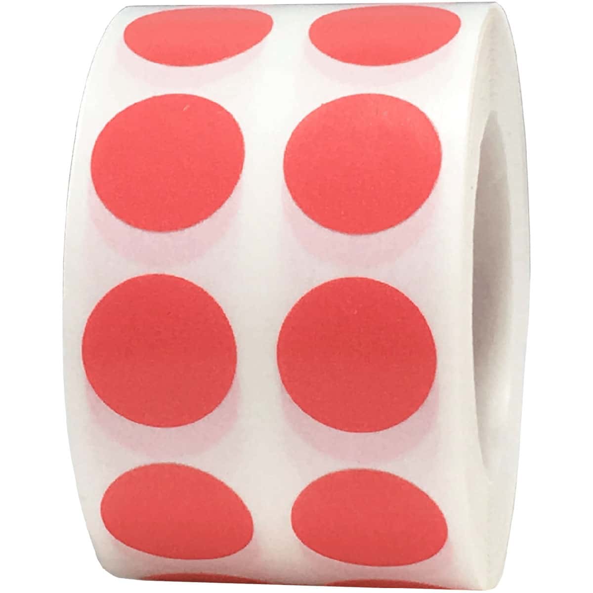 Small Coral Dot Stickers 1/2" Round