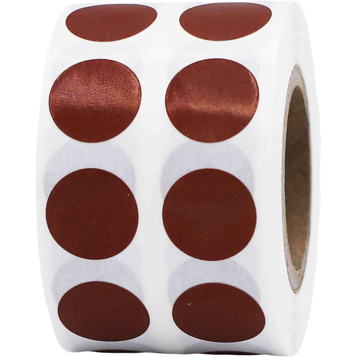 Small Rust Colored Dot Stickers 1/2" Round