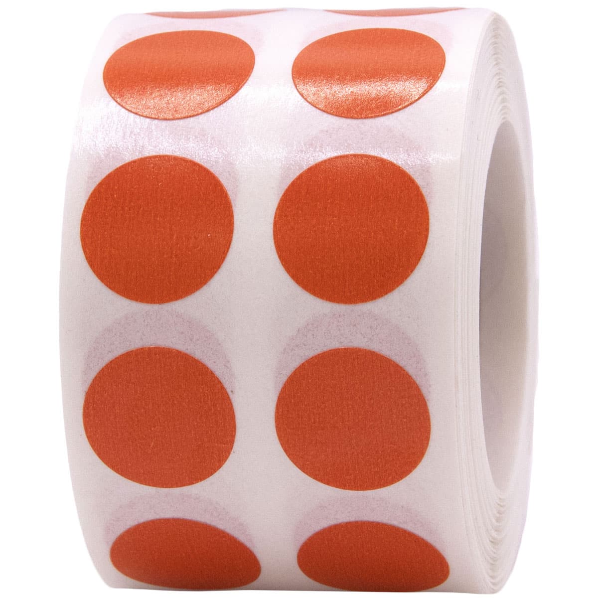 Small Burnt Orange Dot Stickers 1/2" Round