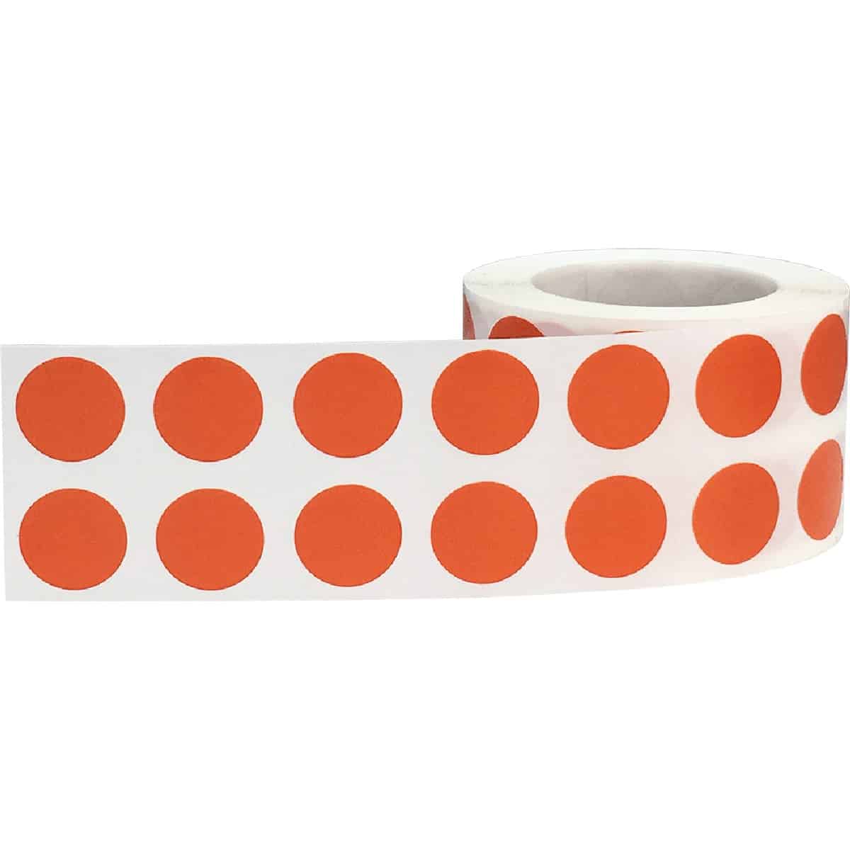 Small Burnt Orange Dot Stickers 1/2" Round