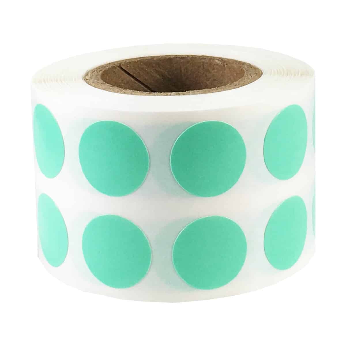 Small Wintergreen Dot Stickers 1/2" Round