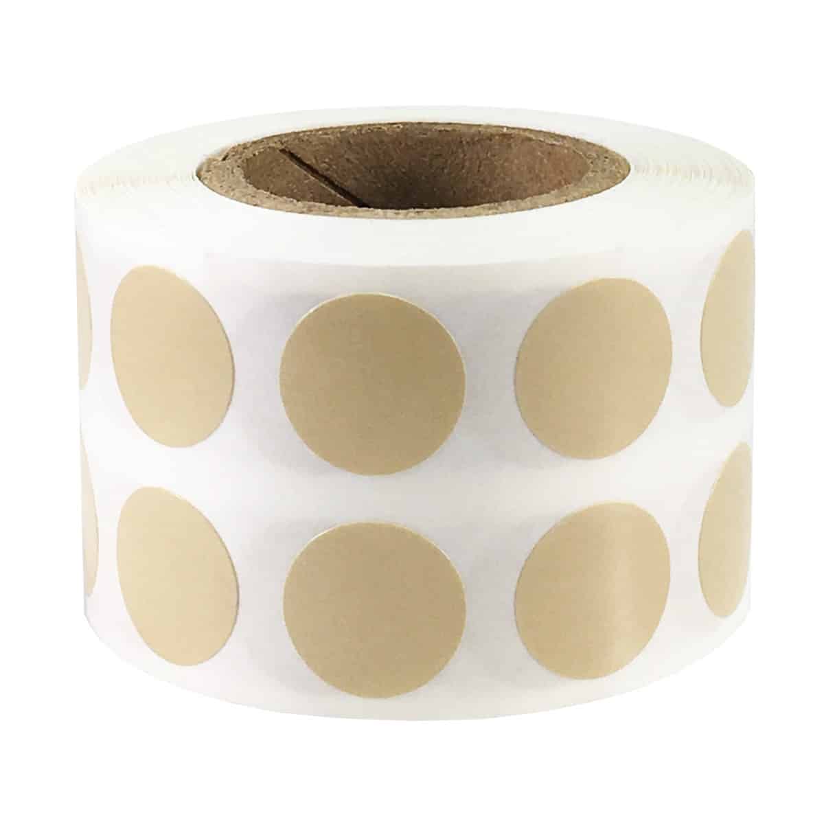 Small Beige Dot Stickers 1/2" Round