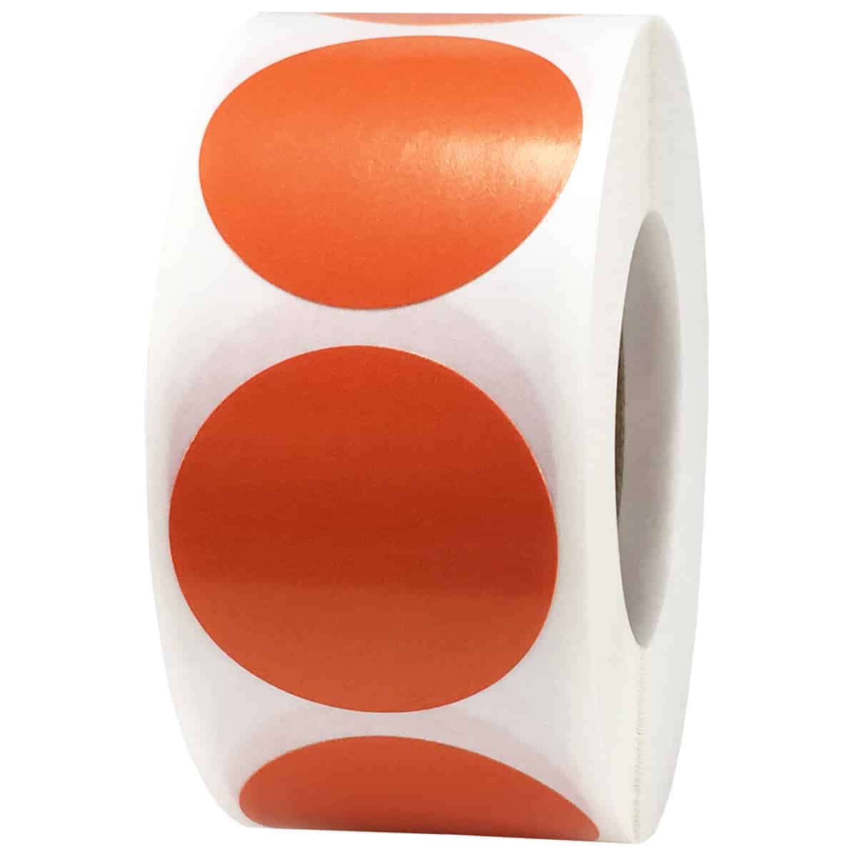 Burnt Orange Colored Labels 1" Round