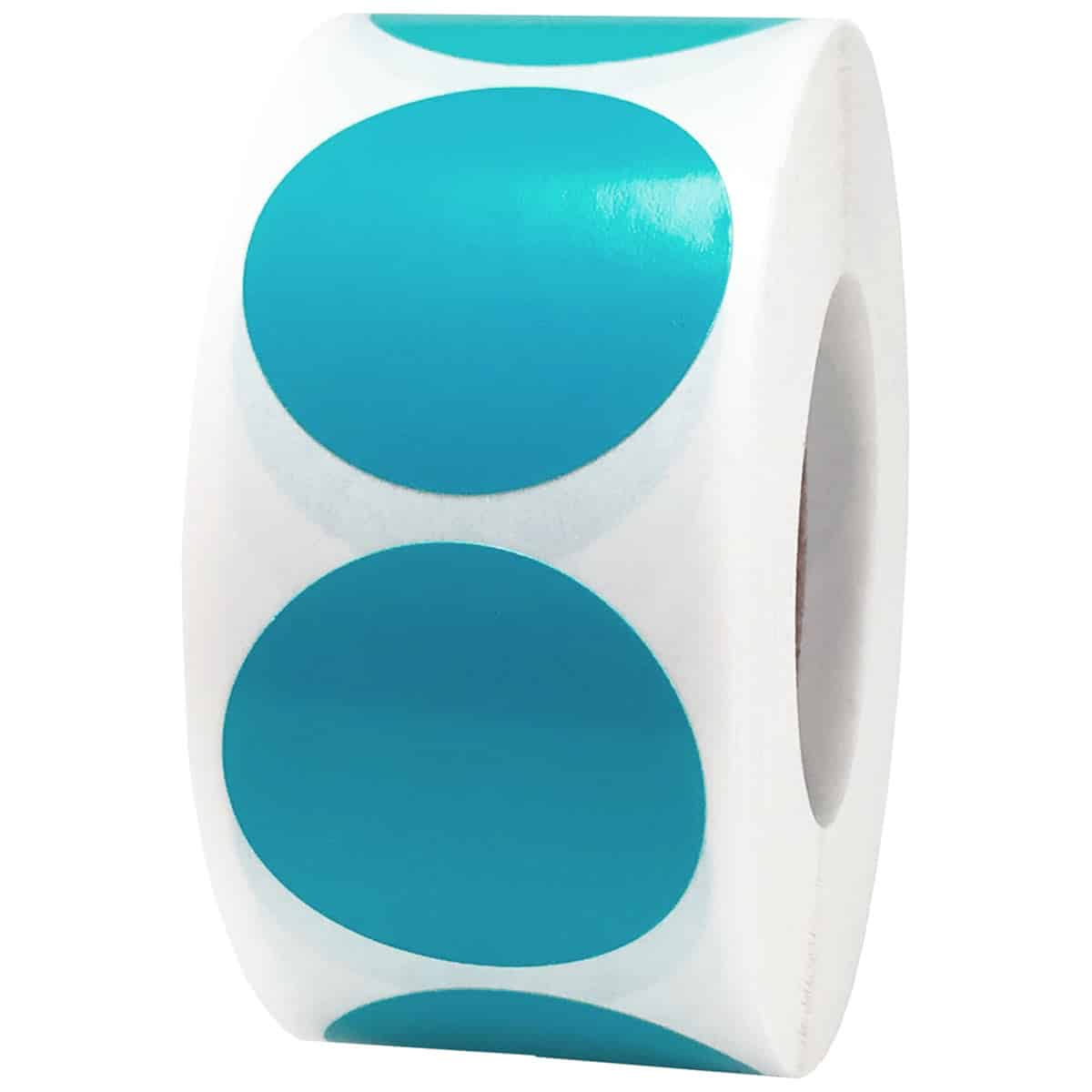 Aqua Colored Labels 1" Round