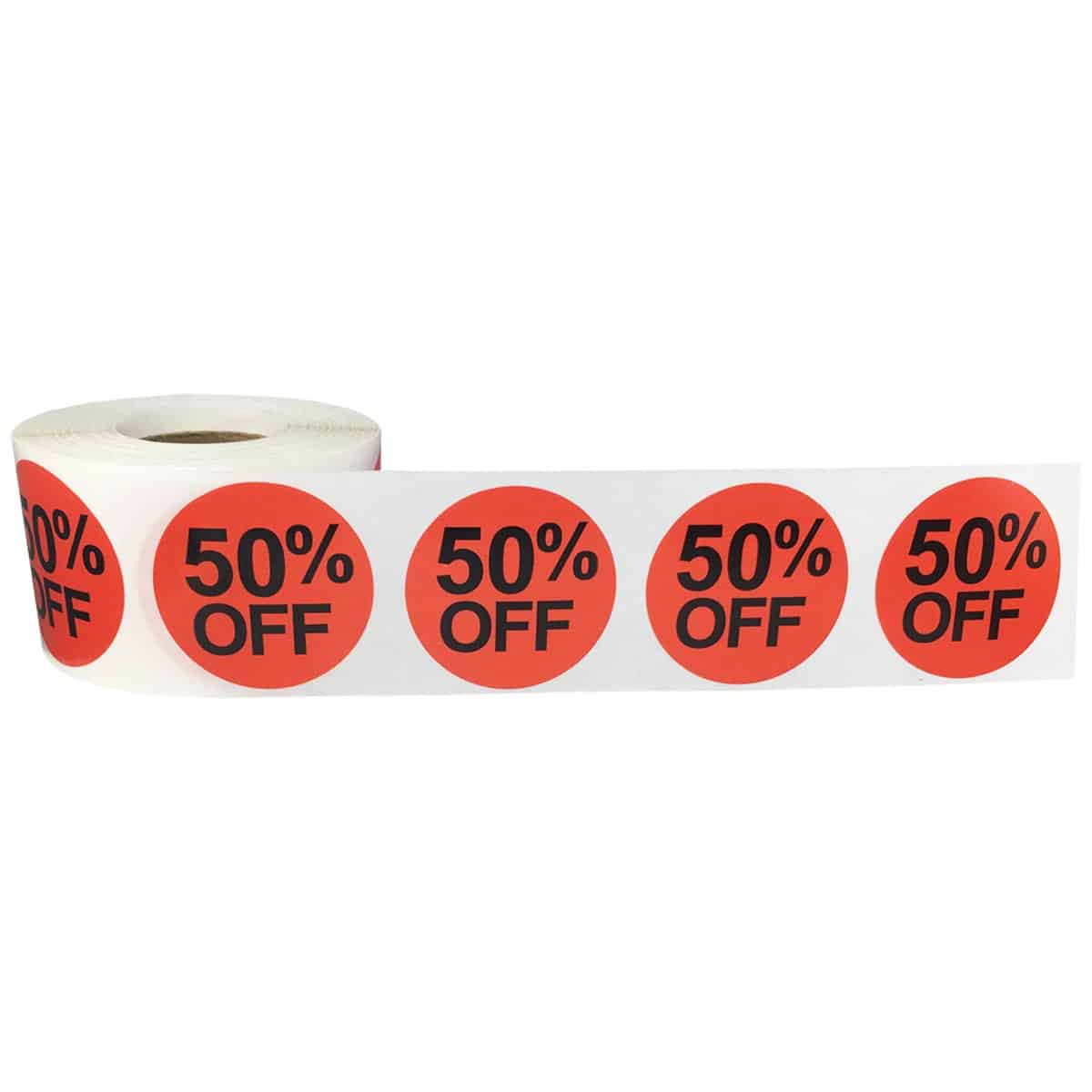 50 Percent Off Labels 1.5"