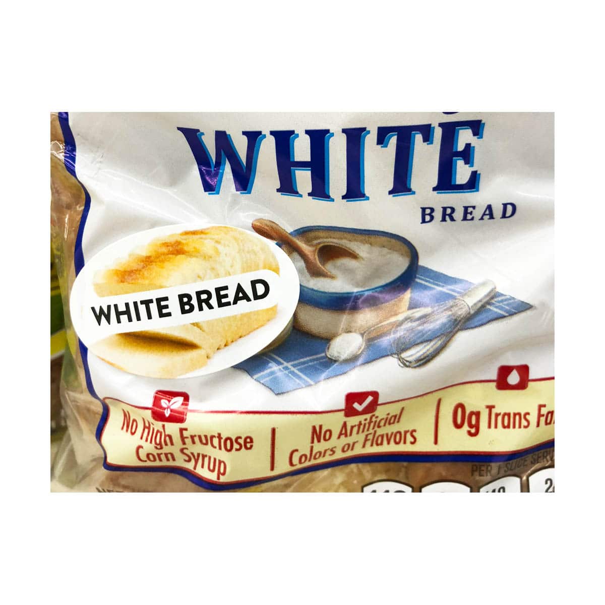 Baked Goods Labels with Real Images of White Bread