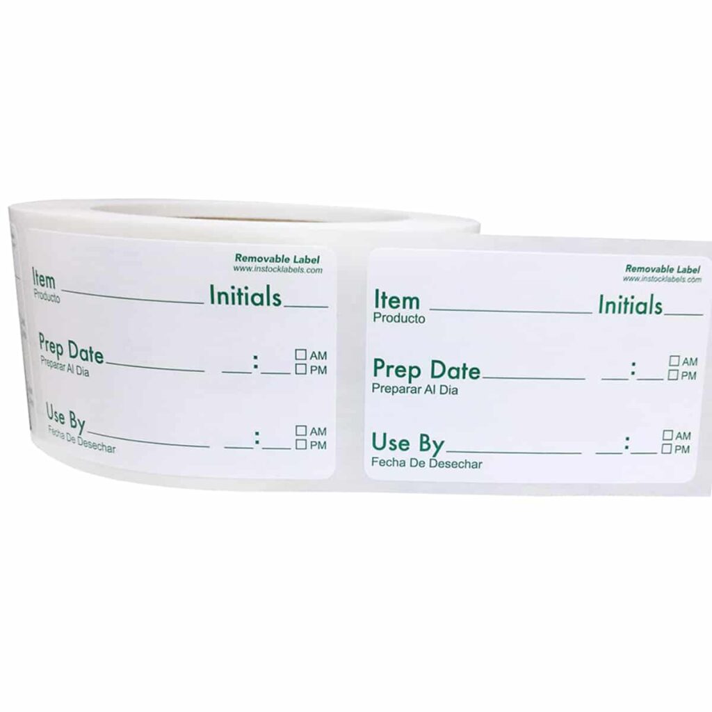 Removable Food Prep Labels for Restaurants| InStockLabels.com