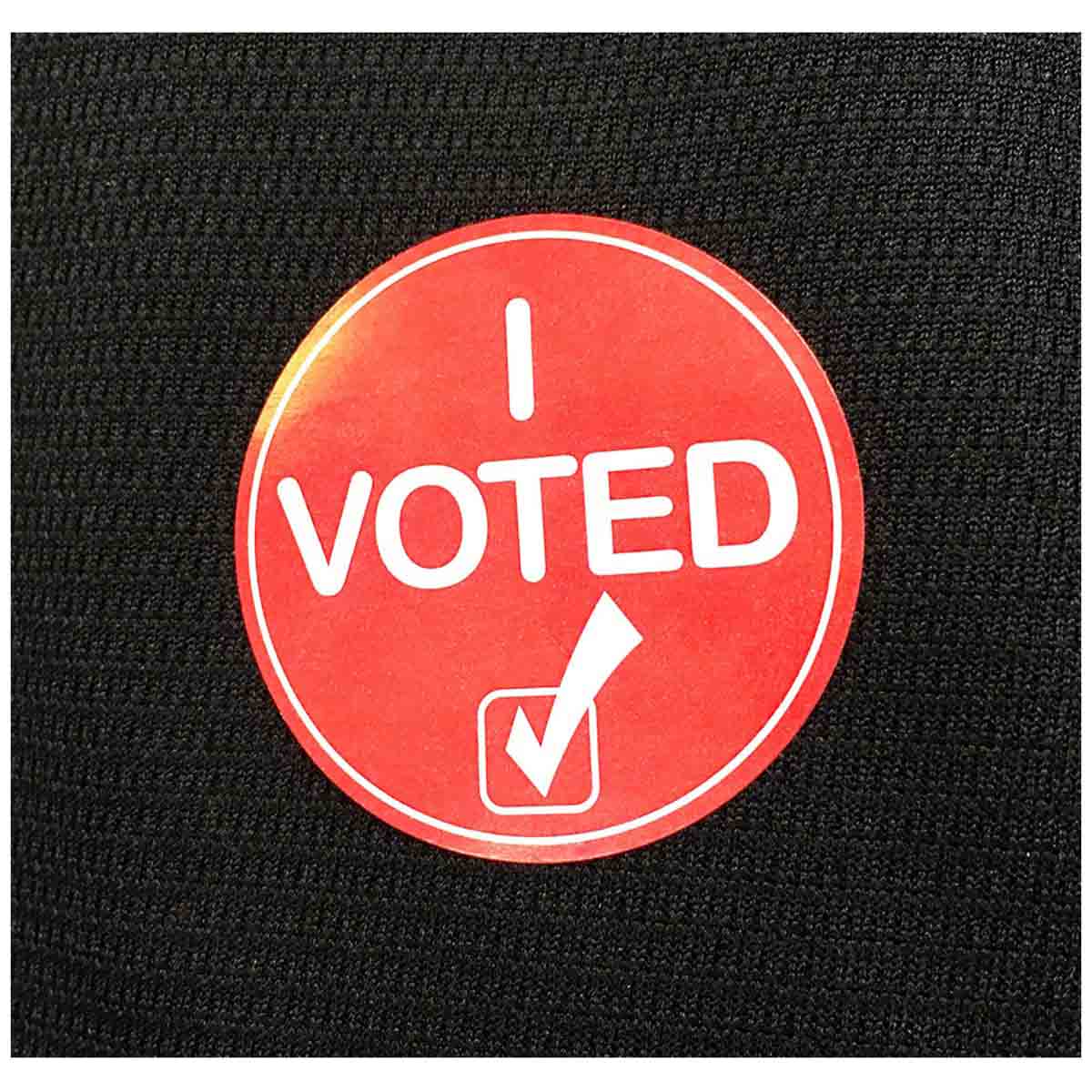 Maroon I Voted Stickers Semi-Gloss 1.5"