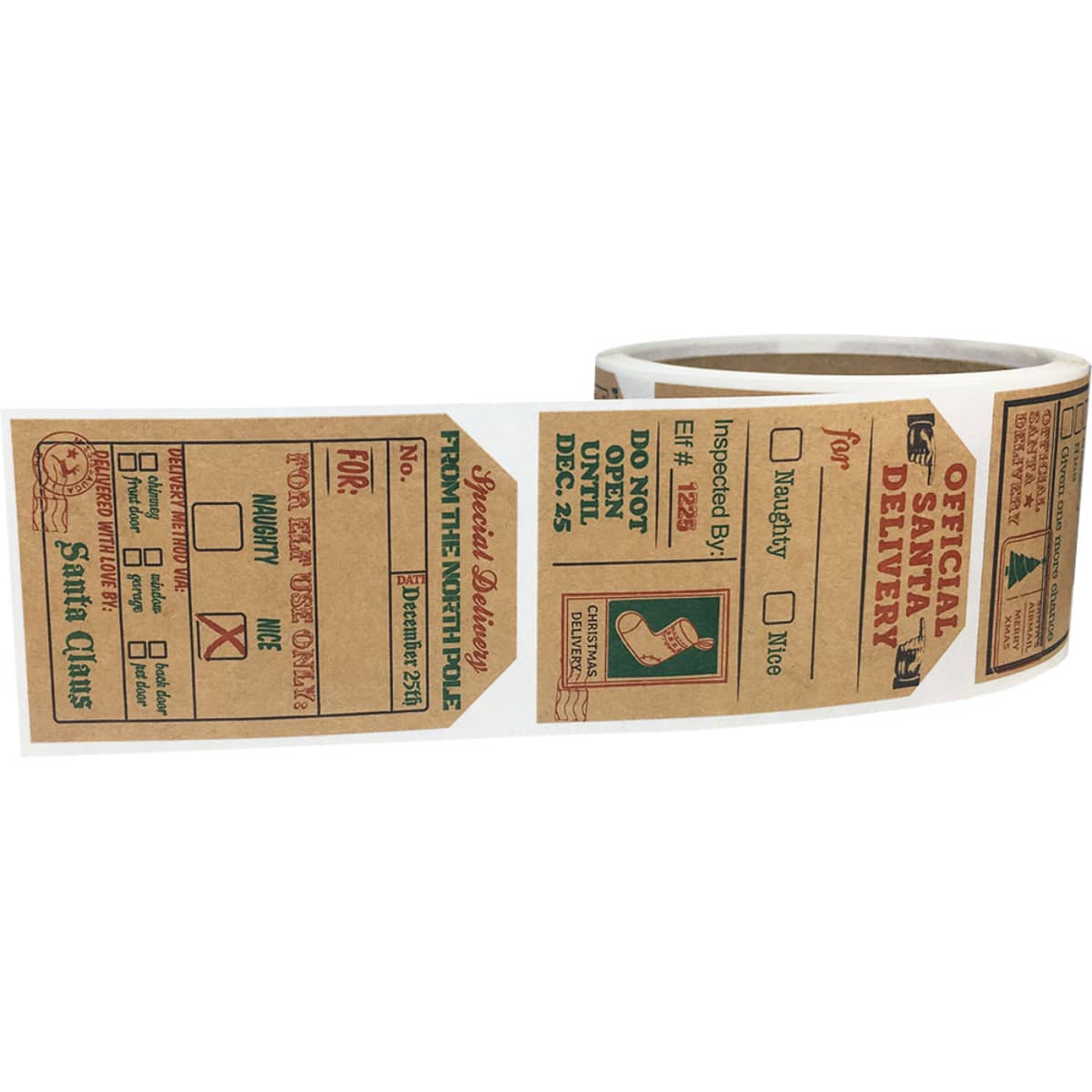 QTY 100 Kraft Vintage Christmas Gift Tags