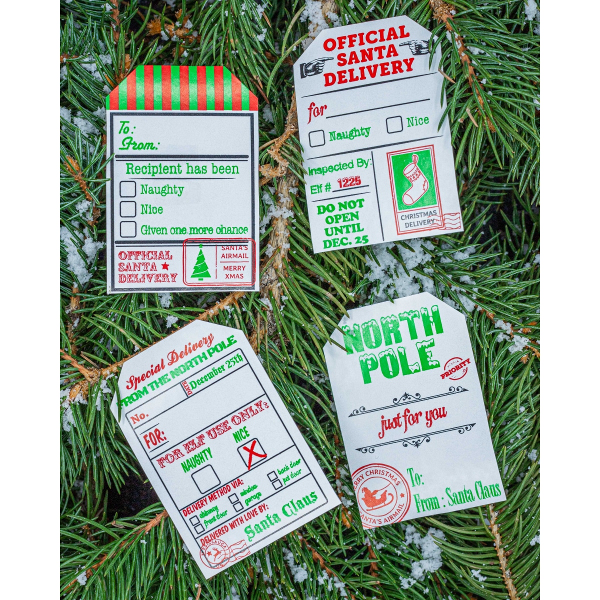 QTY 100 Official Santa Delivery North Pole Gift Tags