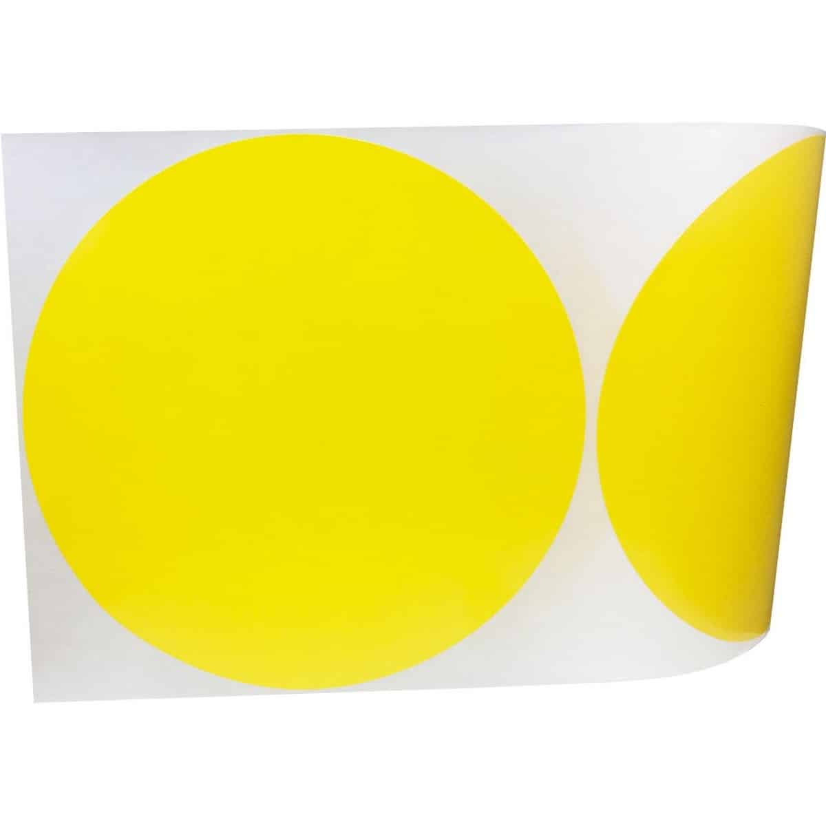 Extra Large Yellow Color Code Labels 6" Round