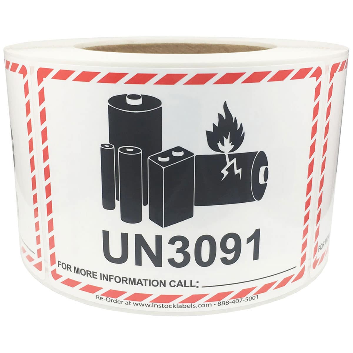 Caution Lithium Battery UN3091 Warning Labels