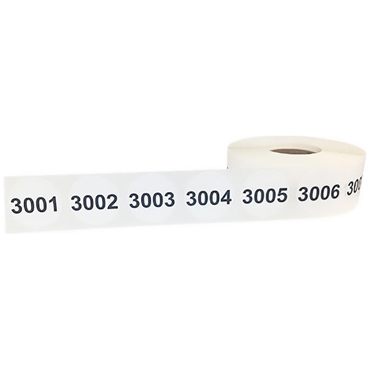 Consecutive Number Stickers 3001 - 4000 | 1" Round