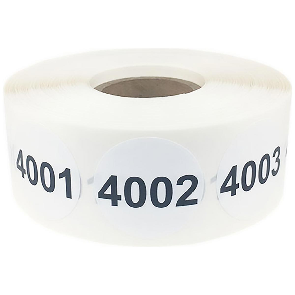 Consecutive Number Stickers 4001 - 5000 | 1" Round