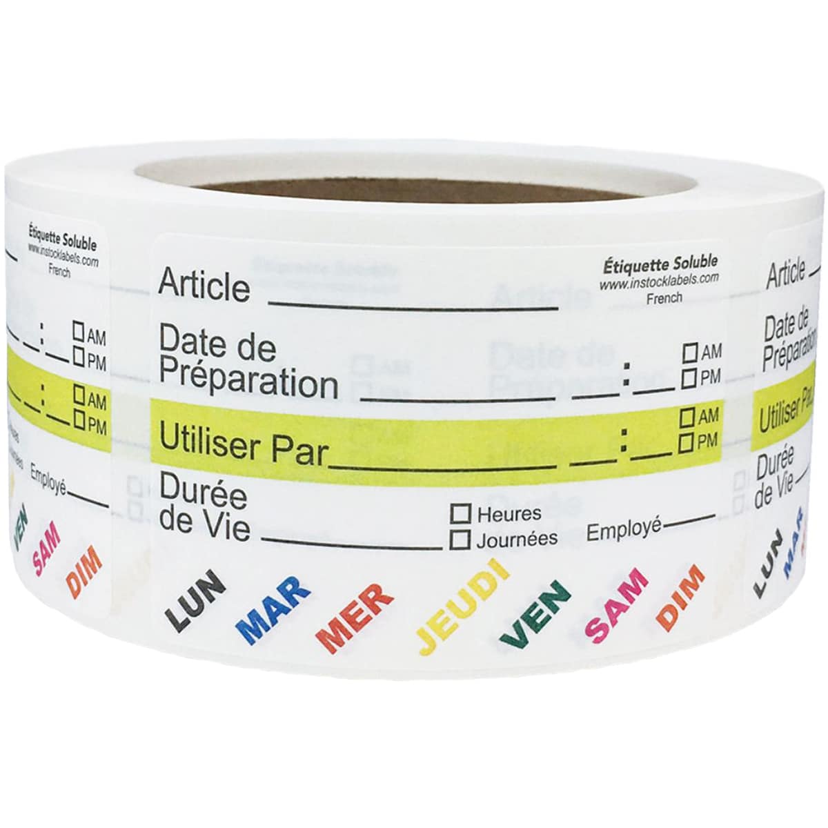 French Dissolvable Food Rotation Labels 2" x 3"