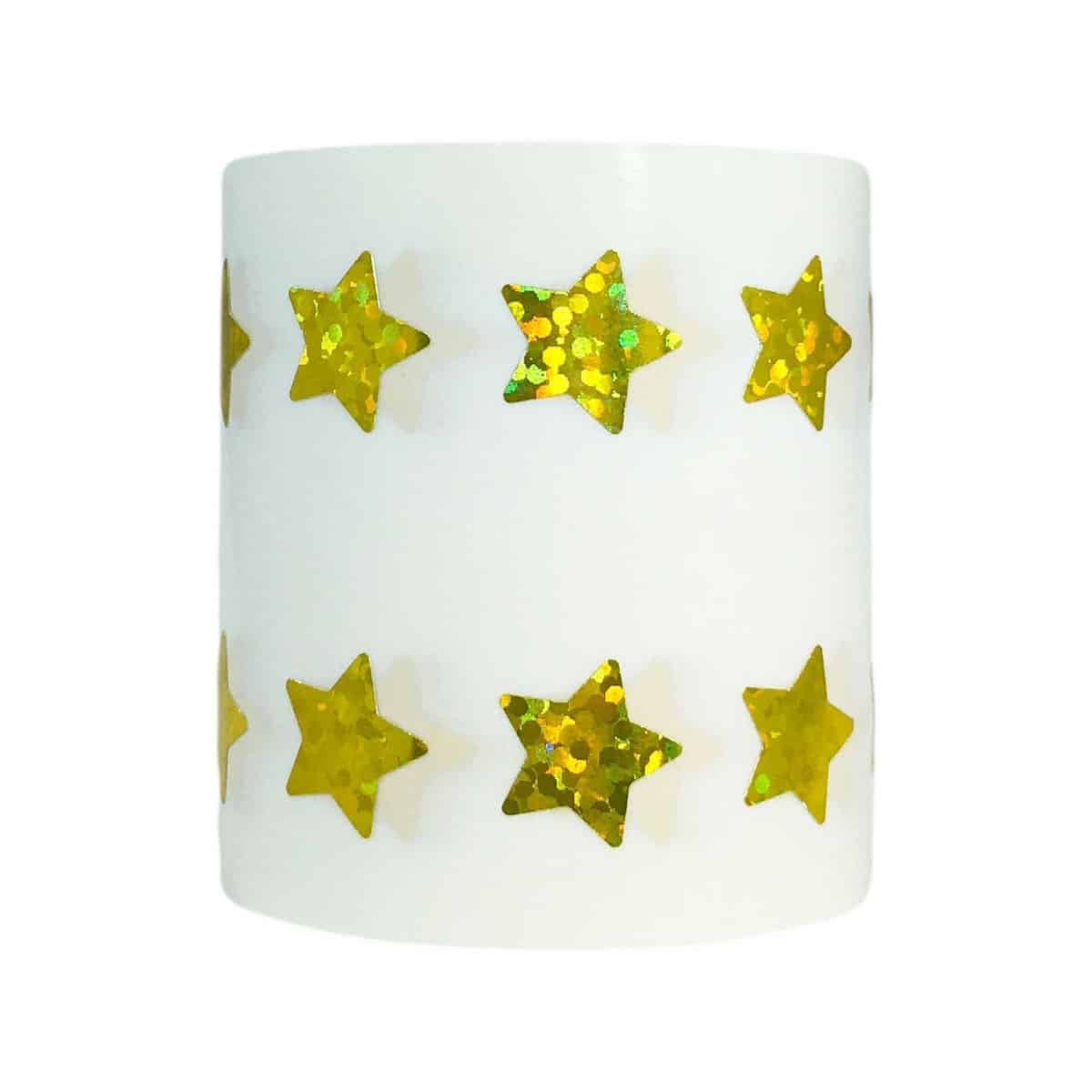 Small Gold Sparkle Star Stickers 1/2" Inch