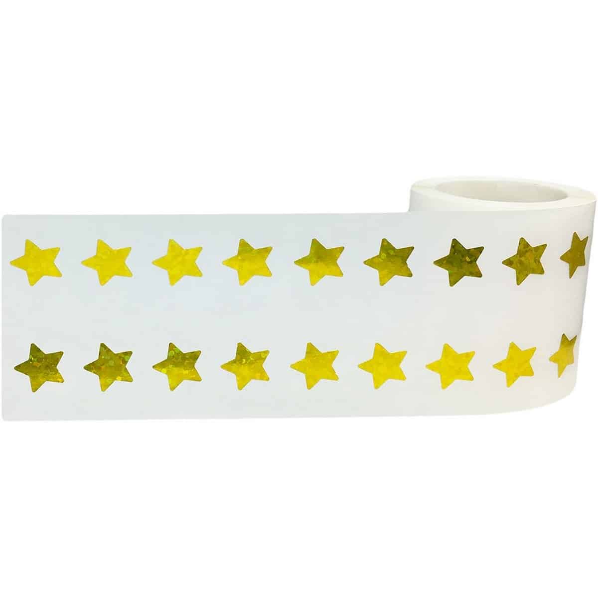 Small Gold Sparkle Star Stickers 1/2" Inch