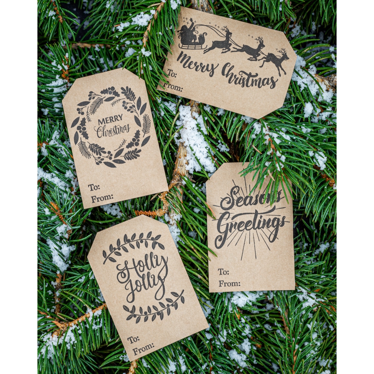 Kraft Farmhouse Style Christmas Gift Tags
