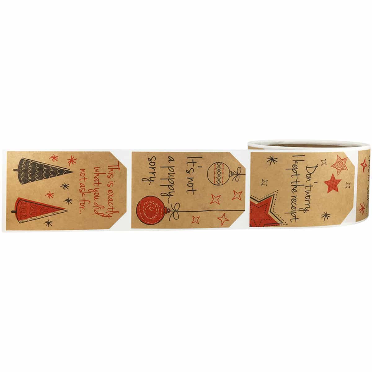 Funny Christmas Gift Tags on Kraft