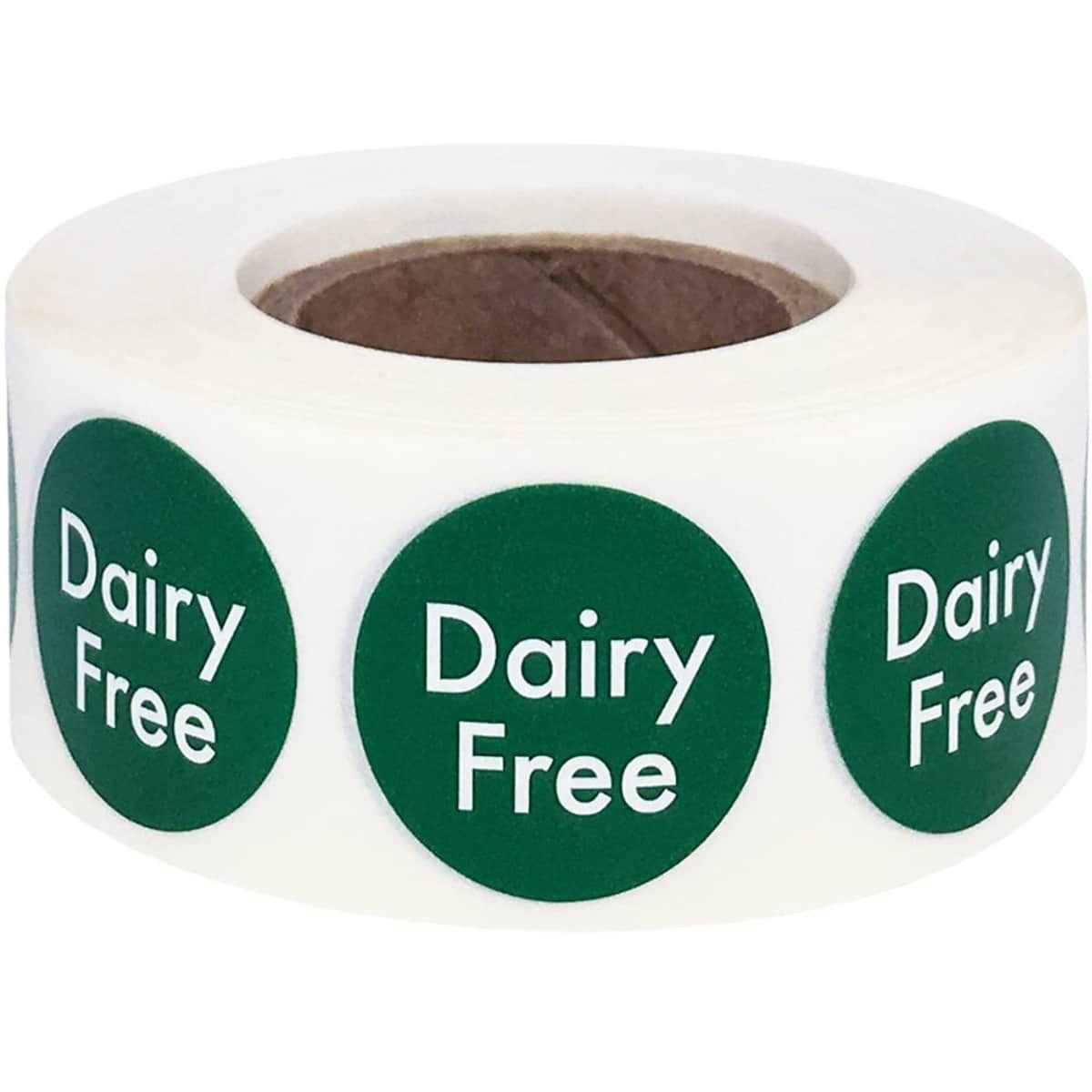 Dairy Free Stickers Small Round Green Labels