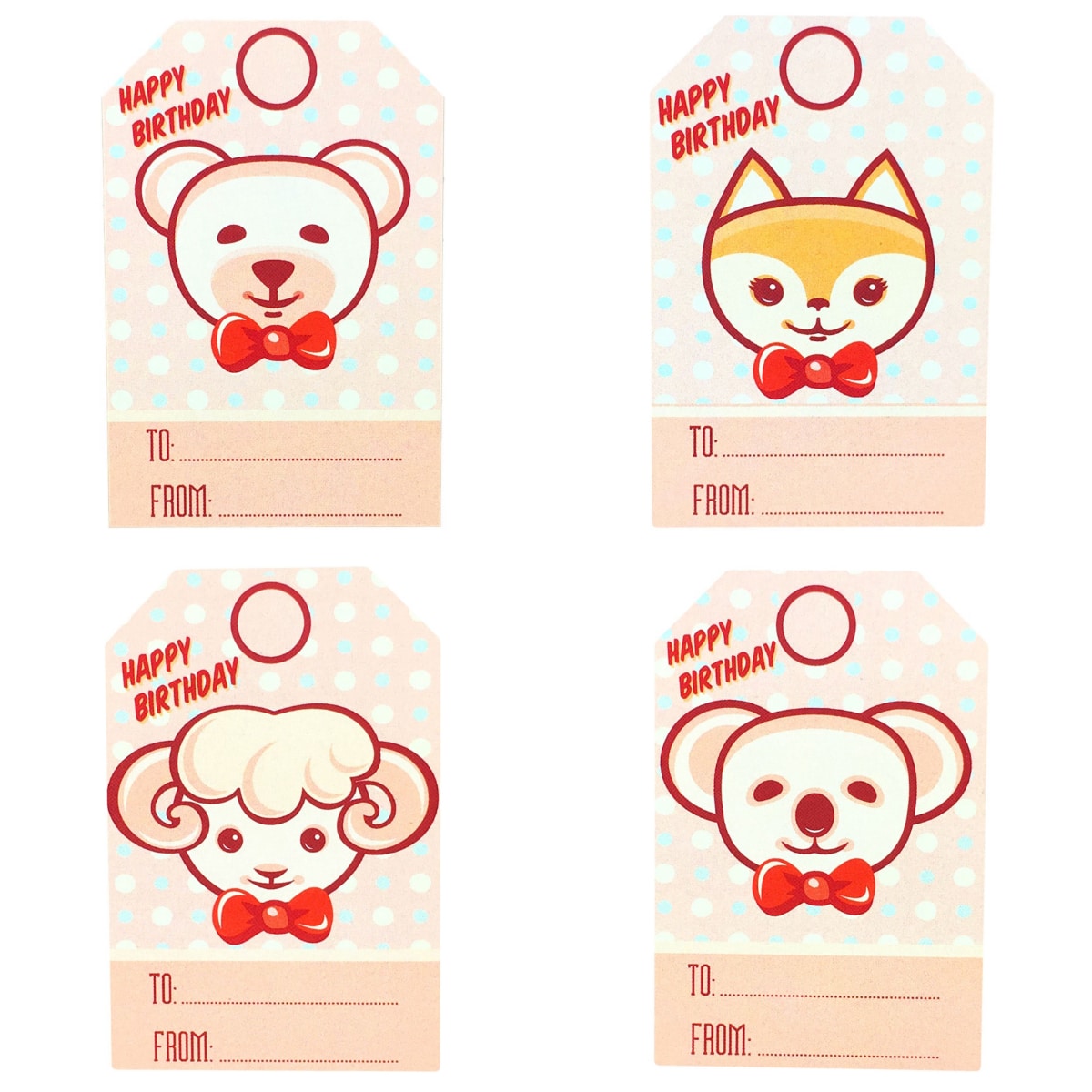 Vintage Toys Happy Birthday Gift Tags