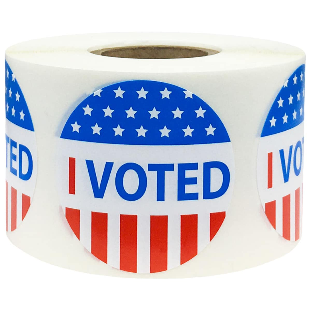 Red, White, and Blue I Voted Stickers Semi-Gloss 1.5"