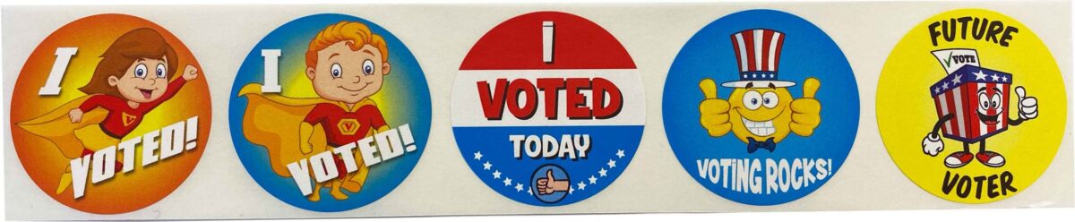 I Voted Stickers for Kids Semi-Gloss 1.5"