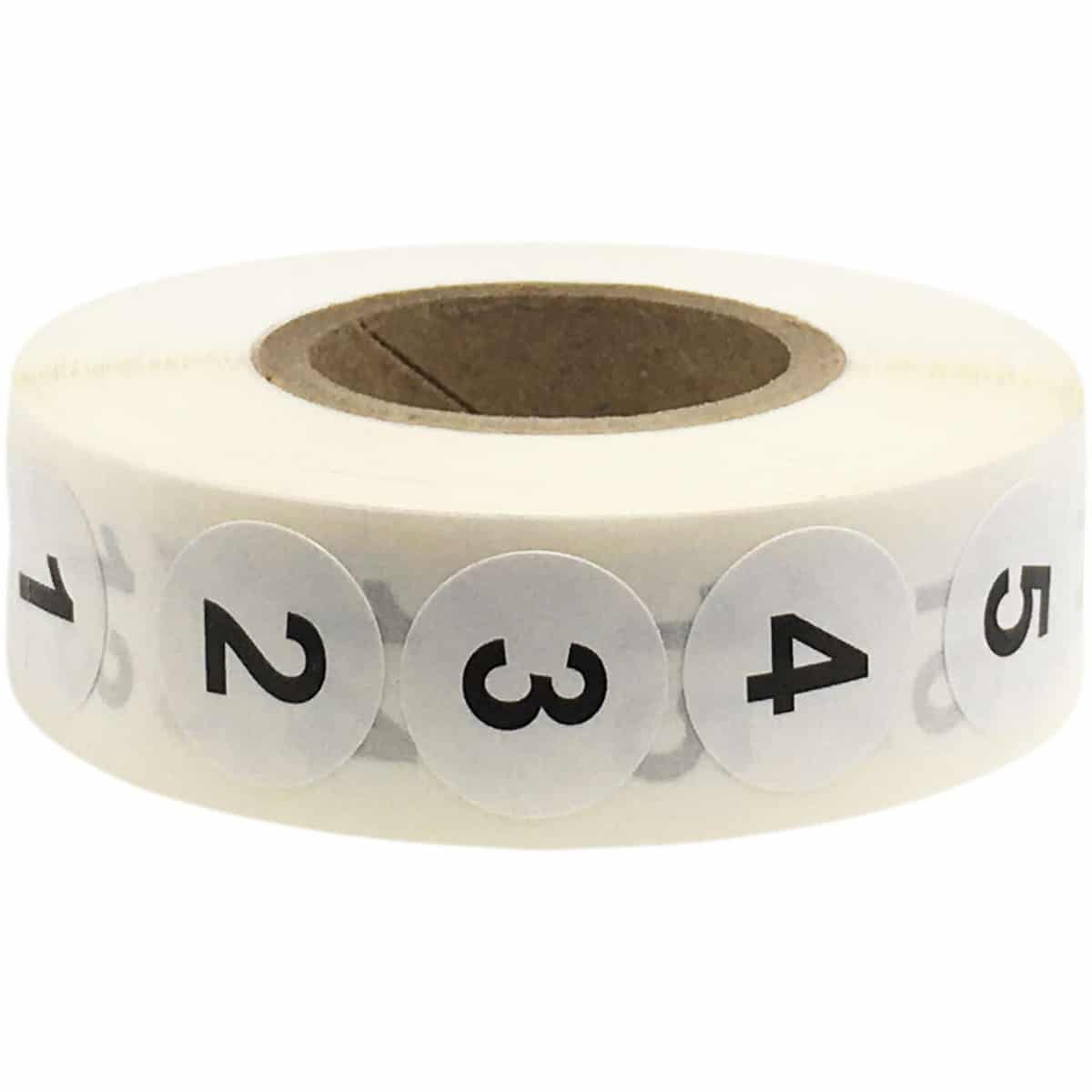 Consecutive Number Stickers 1 - 100 | Small 1/2" inch Round